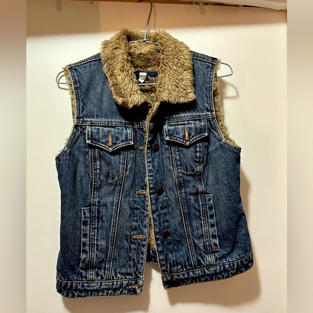 Vintage Gap Denim Sherpa Lined Vest